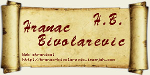 Hranac Bivolarević vizit kartica